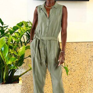 Odette Jumpsuit Woman's Tencel in Ivy Green By SUNDANCE LIVING